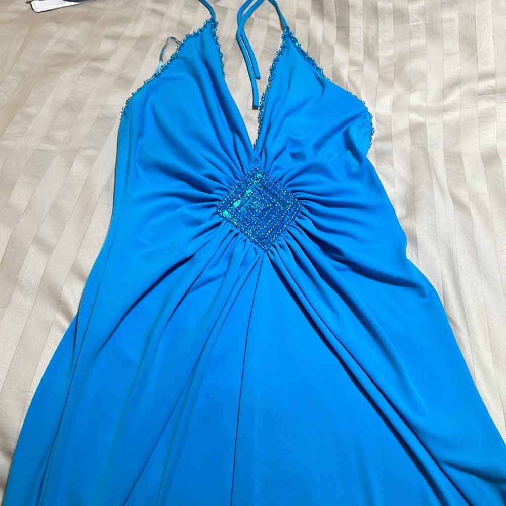 Aqua blue prom dress